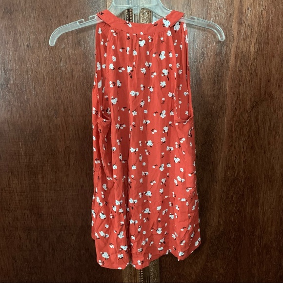 SIM & SAM Boho Style Sleeveless Top Rust Ditsy Womens Size M New - Picture 4 of 7